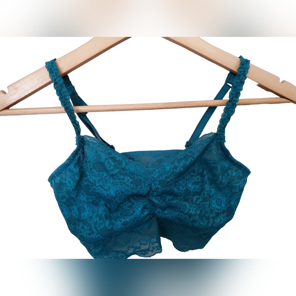 Victoria's Secret PINK Floral Racerback Bralette Small Teal